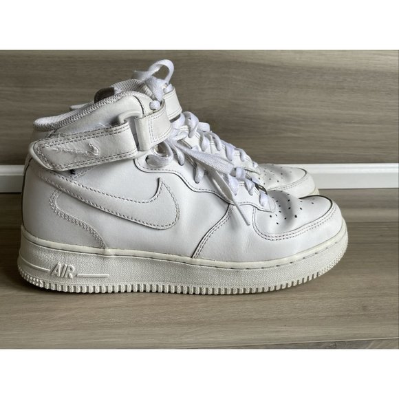 Nike Air Force 1 Mid Sneakers GS Triple White 314195-113 Youth 6Y‎ / Womens 7.5 - Picture 11 of 13